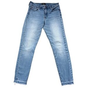 Abercrombie & Fitch Harper Low Rise Ankle Jeans Women 28 Light‎ Wash Raw Hem